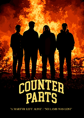 Counterparts Band Silhouette Against Fire