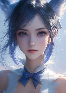 Hestia Anime Girl Wolf Ears Portrait