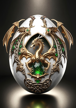 Dragon Egg with Golden Dragon