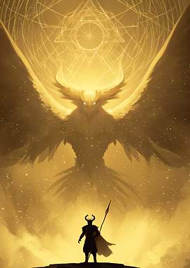 Golden Warrior and Mythical Bird