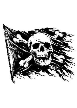 Jolly Roger Pirate Flag Illustration