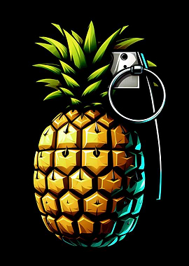 Pineapple Grenade Pop Art