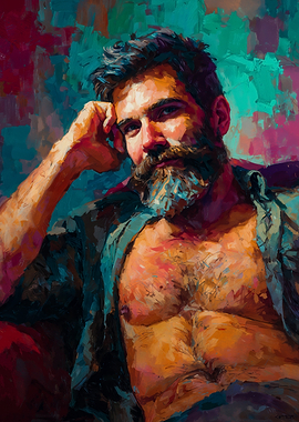Bold Expressive Male Portrait Painting