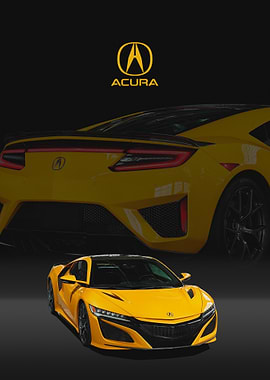 Yellow Acura NSX Car