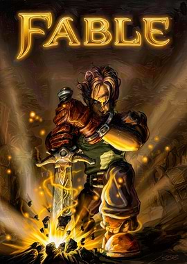 Fable game character with sword