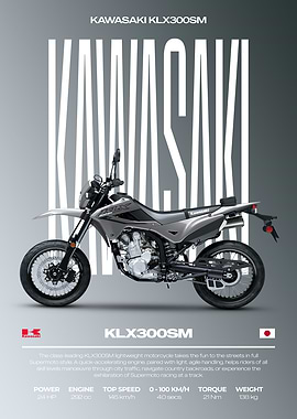 Kawasaki KLX300SM Motorcycle Poster