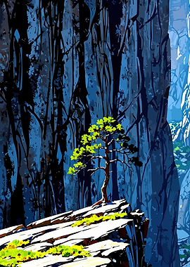 Lone Tree on Cliff Edge