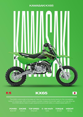 Kawasaki KX65 Motorcycle Poster