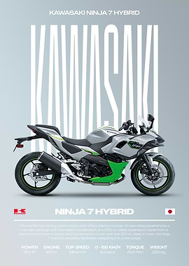 Kawasaki Ninja 7 Hybrid Motorcycle Poster