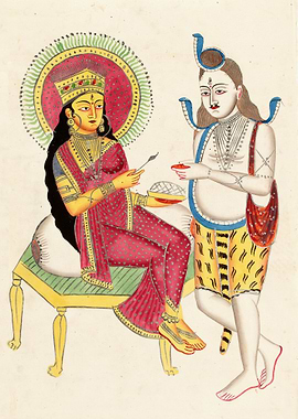 Annapurna Giving Alms to Shiva during 19th century