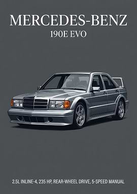 Mercedes-Benz 190E EVO Car Illustration