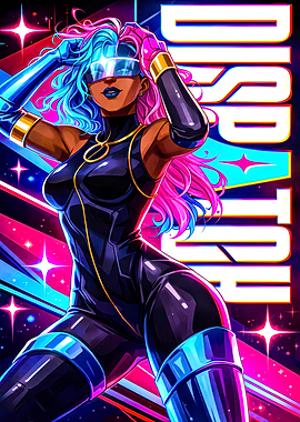 Cyberpunk Girl with Neon Hair