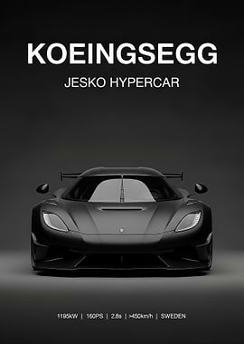 black Koenigsegg Jesko Hypercar
