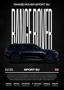 Range Rover Sport SV Car Poster