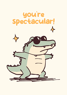 Spectacular Alligator Cartoon with Sunglasses