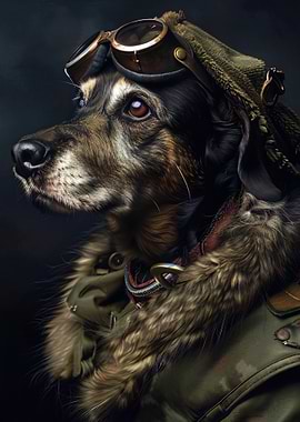 Dog Aviator Portrait