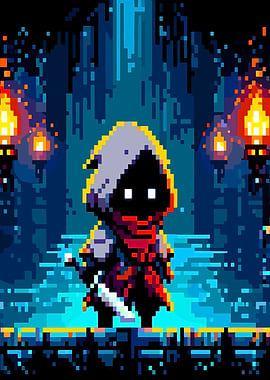Terraria pixel art Hooded with Sword