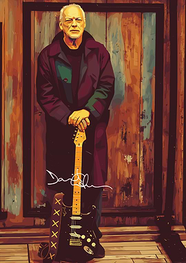 David Gilmour Portrait with Guitar
