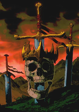 Skull, Crown, and Swords Fantasy Art