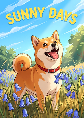 Shiba Inu in a Sunny Field