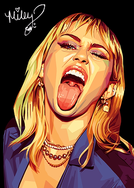 Miley Cyrus Portrait Digital Art
