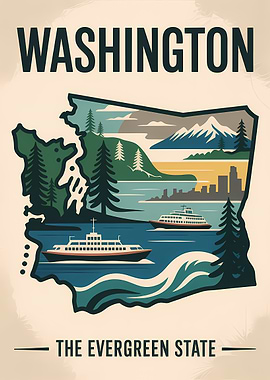 Washington State Travel Poster
