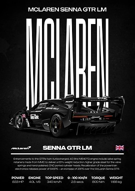 McLaren Senna GTR LM Poster