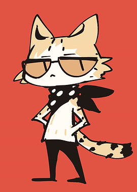 Cool Cat with Sunglasses Cartoon