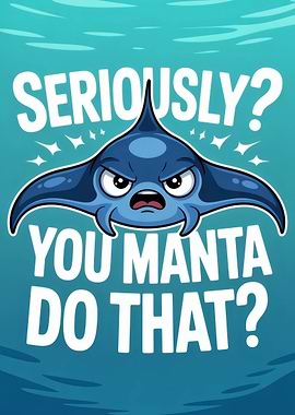 Seriously? You Manta Do That? Stern Manta Cartoon