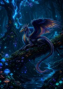 Dragon in Enchanted Forest