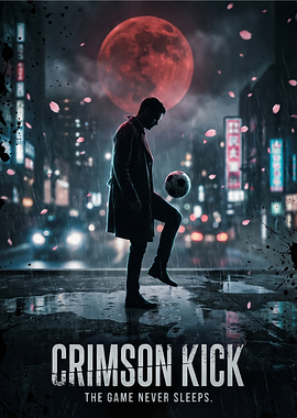 Crimson Kick: Urban Football at Night