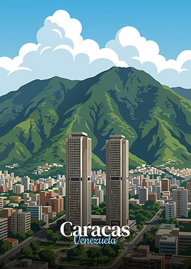 Caracas, Venezuela Cityscape Illustration