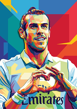 Gareth Bale Colorful Pop Art Portrait