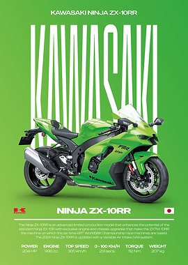 Kawasaki Ninja ZX-10RR Motorcycle Poster