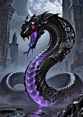 Gothic Serpent with Purple Energy
