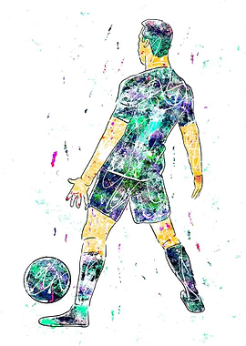 Colorful Soccer Player Illustration