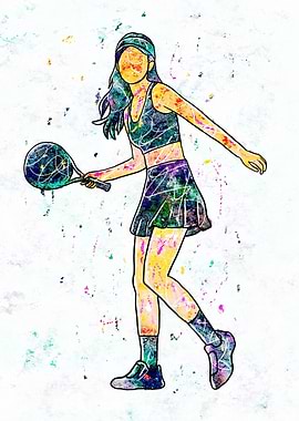 Colorful paddle Player Digital Art