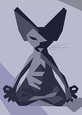 Meditating Sphynx Cat Geometric Art