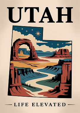 Utah Travel Poster: Life Elevated
