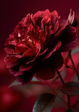 Deep Red Rose Close-Up