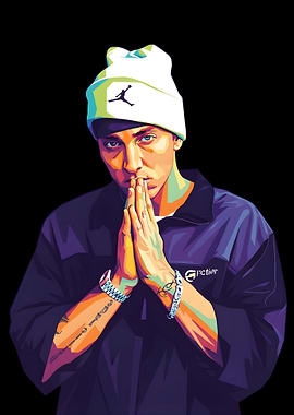 Eminem Portrait with Jordan Beanie