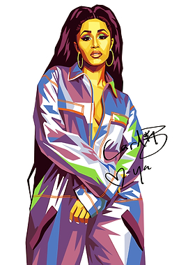 Cardi B Pop Art Portrait
