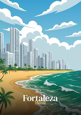 Fortaleza, Brazil: Coastal Cityscape Illustration