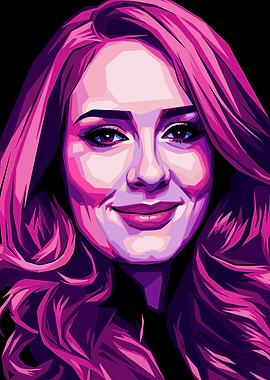 Adele Portrait in Pink and Purple