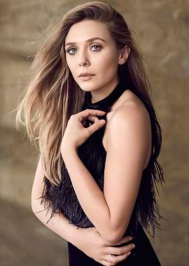 Elizabeth Olsen Portrait in Black Dress