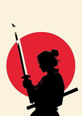 Silhouette of a Samurai with Sword