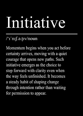 Initiative Definition – Black | Minimalist Typography Poster