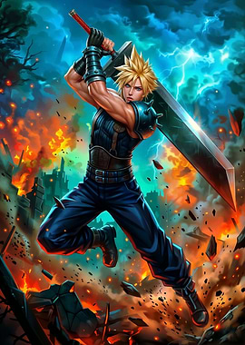 Final Fantasy: Cloud Strife in Action