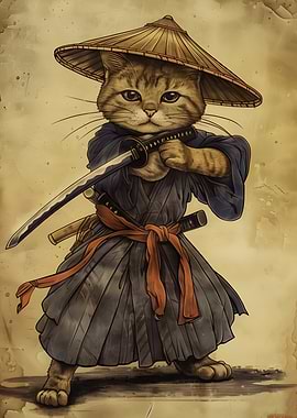 Samurai Cat Warrior