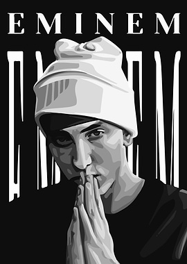 Eminem Portrait Black and White